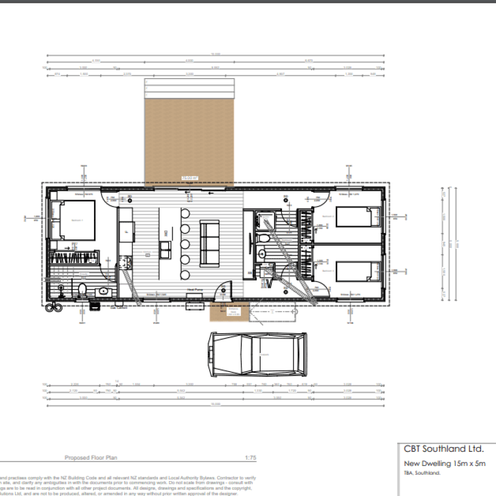 Architect Plans 15m x 5m (three beds)